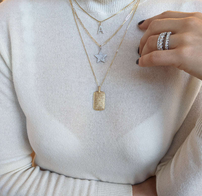 Diamond A Letter Charm