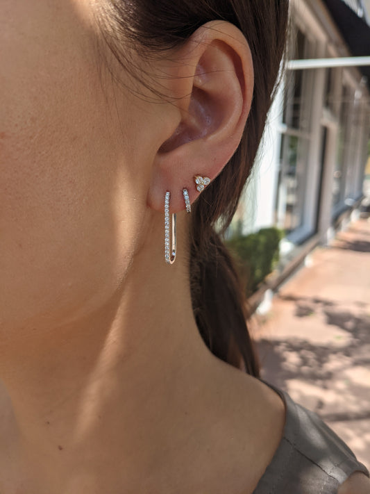 Paperclip Timeless 25mm White Gold Diamond Hoops