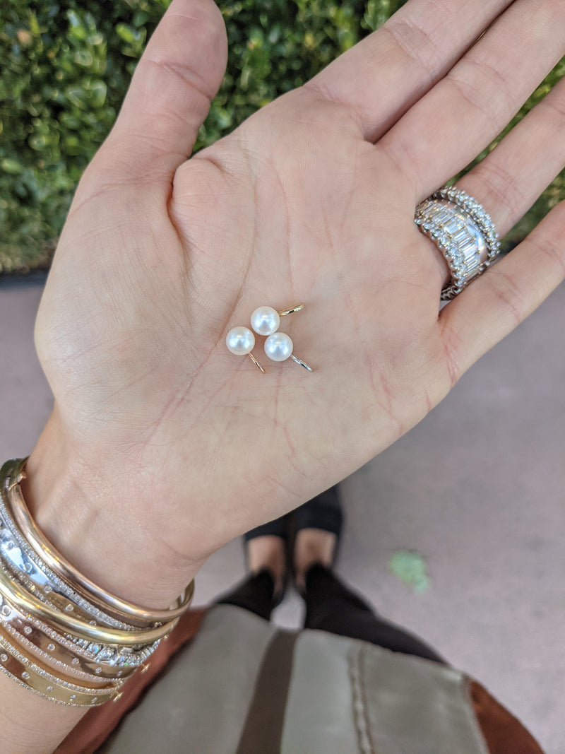 14 Karat Freshwater Akoya Pearl Slide Charm