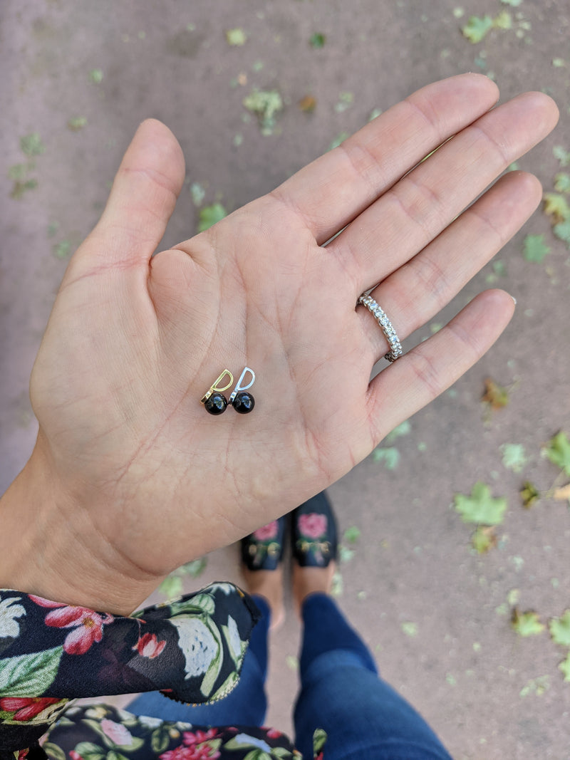 14 Karat Black Cultured Pearl Slide Charm