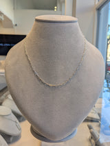 14 Karat White Gold Micro Itsy Paperclip Chain