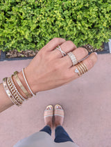 14 Karat Yellow Gold and Diamond Criss Cross Ring