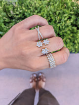 14 Karat Yellow Gold and Diamond Criss Cross Ring
