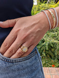Load image into Gallery viewer, 18 Karat Yellow Gold Diamond Sun Signet Ring
