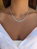 Load image into Gallery viewer, White Gold All The Way Graduated 8.00cts Diamond 17.50" Tennis Necklace
