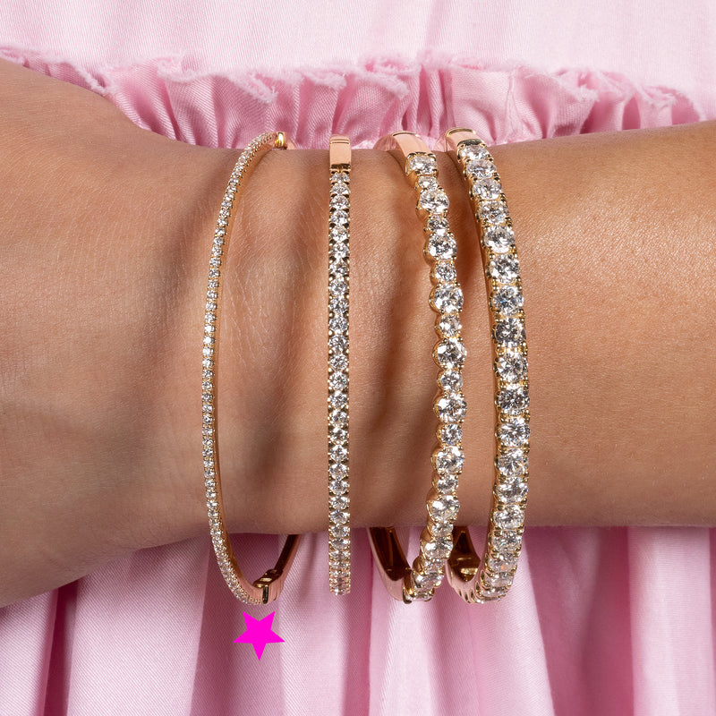 18 Karat Yellow Gold .75cts Diamond Hinge Bracelet