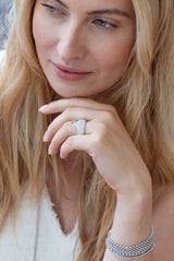 White Gold Pave Diamond Dome Ring