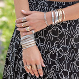 White Gold and Diamond High Polished Double Row Bracelet