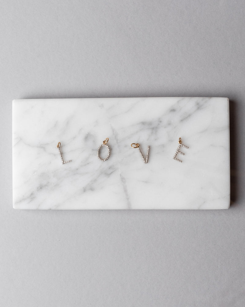 Diamond V Letter Charm