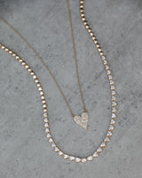 Yellow Gold and Diamond Medium Heart Necklace