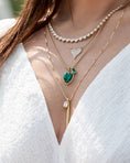 Load image into Gallery viewer, Yellow Gold and Bezel Set Emerald Charm
