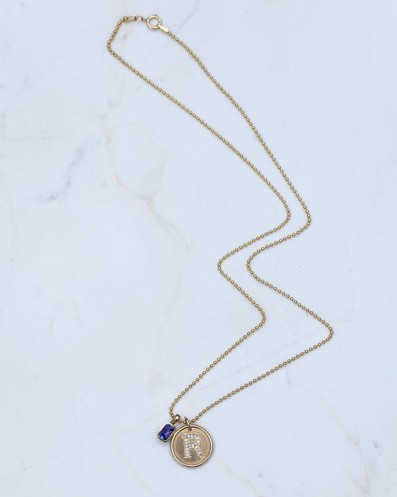 Yellow Gold and Bezel Set Tanzanite Charm