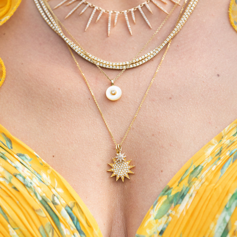 Yellow Gold Diamond Itsy Sun Charm