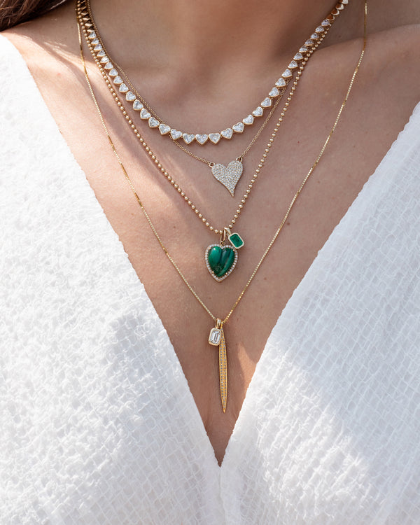 Yellow Gold and Bezel Set Emerald Charm