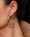 Load image into Gallery viewer, Yellow Gold Thick Tube 40mm Hoop Earrings
