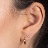 Tiny Gold Diamond Bar Studs