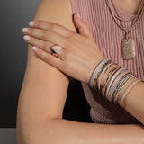 Rose Gold and Diamond Medium Flat Top Cuff Bracelet