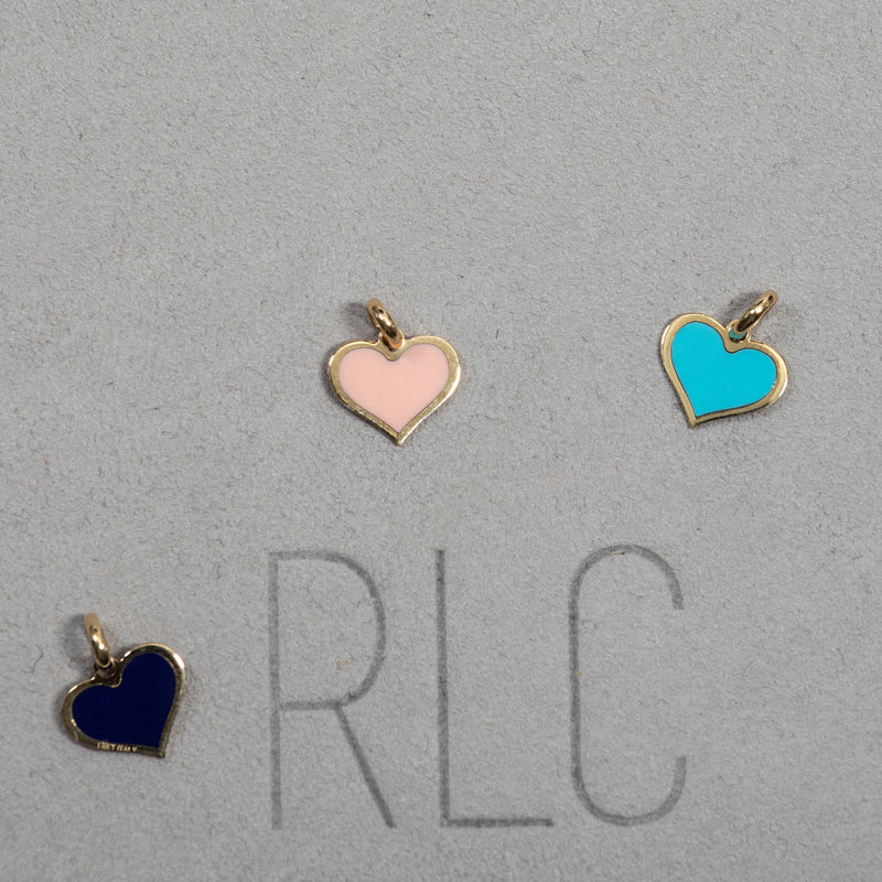 Yellow Gold and Turquoise Heart Charm