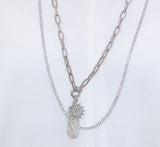 White Gold and Diamond Sun Charm