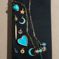 Load image into Gallery viewer, Yellow Gold and Turquoise Moon Pendant
