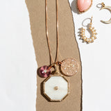Medium Rose Gold and Diamond Disk Pendant