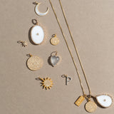 Small Yellow Gold and Diamond Disk Pendant