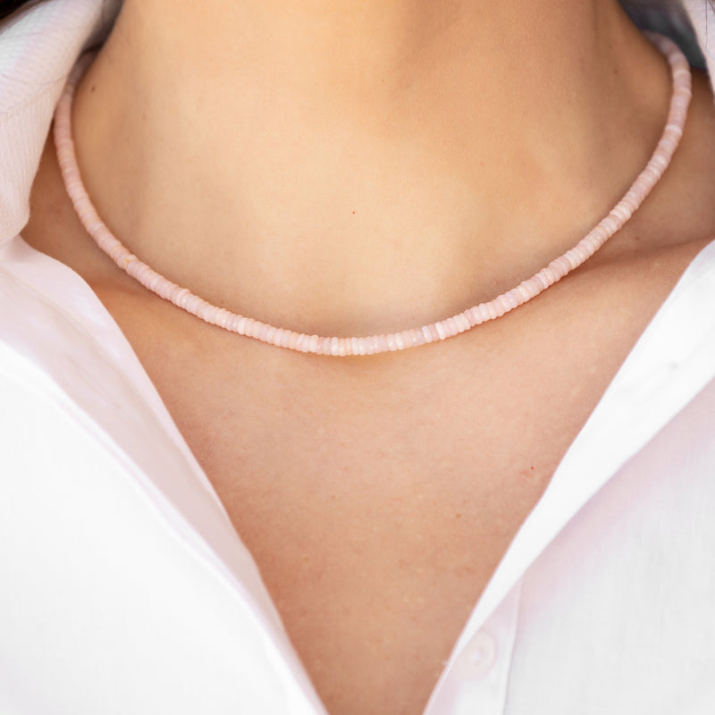 Pink Opal Beaded Necklace