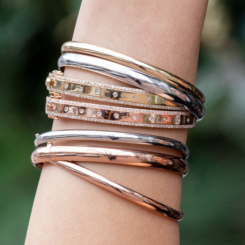 Rose Gold and Diamond High Polished Blake Bracelet