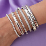 White Gold and Diamond Curved Cuff Bracelet