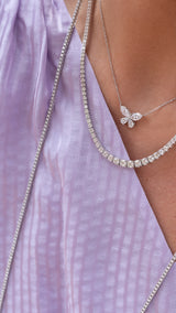 White Gold All The Way Graduated 4.65cts Diamond 18.00" Tennis Necklace