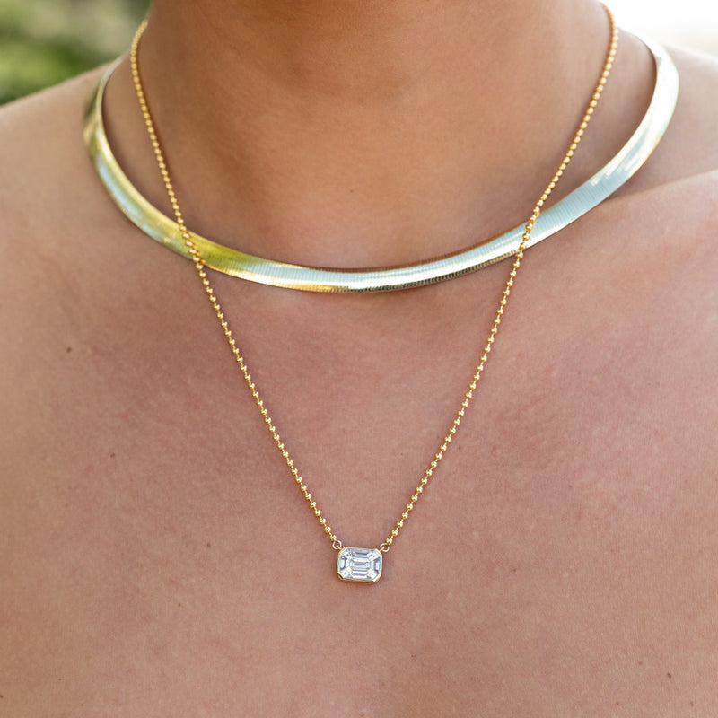 Two-Tone Reversible Yellow and White Gold Omega Necklace