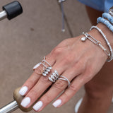 White Gold and Diamond Corset Ring