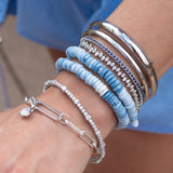 Sterling Silver Paperclip Large Clasp Bracelet