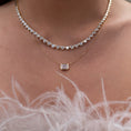 Load image into Gallery viewer, Yellow Gold Bezel Set 8.00cts Full Cut Diamond Heart 17.00" Tennis Necklace
