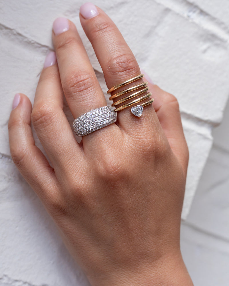 White Gold Pave Diamond Dome Ring