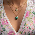 Load image into Gallery viewer, Yellow Gold Diamond and Malachite Chubby Heart Charm
