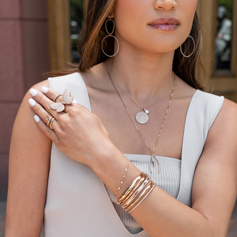14 Karat Rose Gold Heart Band