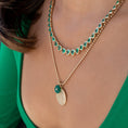 Load image into Gallery viewer, Yellow Gold Bezel Set Full Cut Emerald Heart Tennis Necklace

