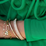 Yellow Gold and Diamond Large Cuff Bracelet