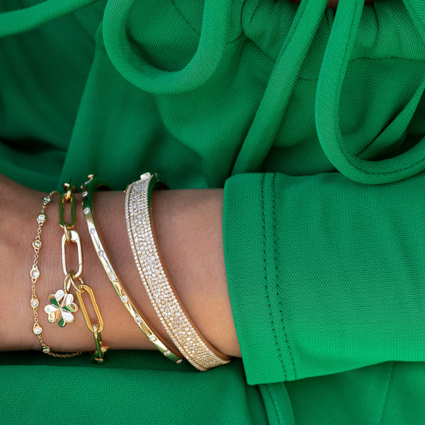 Yellow Gold and Invisibly Set Diamond Bracelet