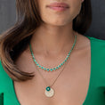 Load image into Gallery viewer, Yellow Gold Bezel Set Full Cut Emerald Heart Tennis Necklace
