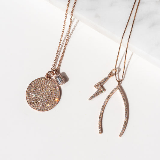 Rose Gold and Bezel Set Diamond Charm