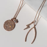 Large Rose Gold and Diamond Disk Pendant