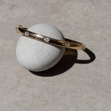 Yellow Gold Full Cut Diamond Hinge Bracelet