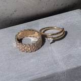 Yellow Gold and Diamond Chain Link Ring