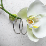 White Gold Thick Tube 40mm Hoop Earrings