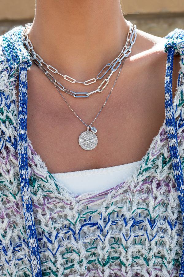 White Gold and Bezel Set Diamond Charm