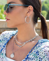 Sterling Silver Chain Large Clasp Necklace