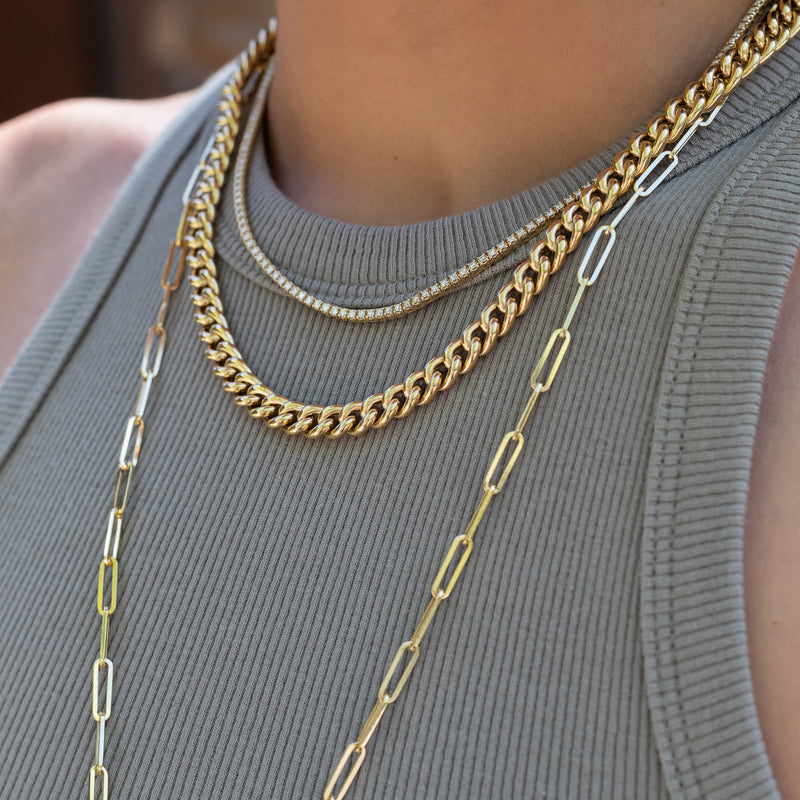 14K Gold Paperclip Chain Necklace, Thick Chain Necklace Paper Clip Necklace,  Gold Link Necklace Chain Choker Necklace, 925 Silver Chain - Etsy