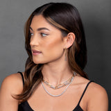 14 Karat Gold and Nine Link Diamond Paperclip Necklace